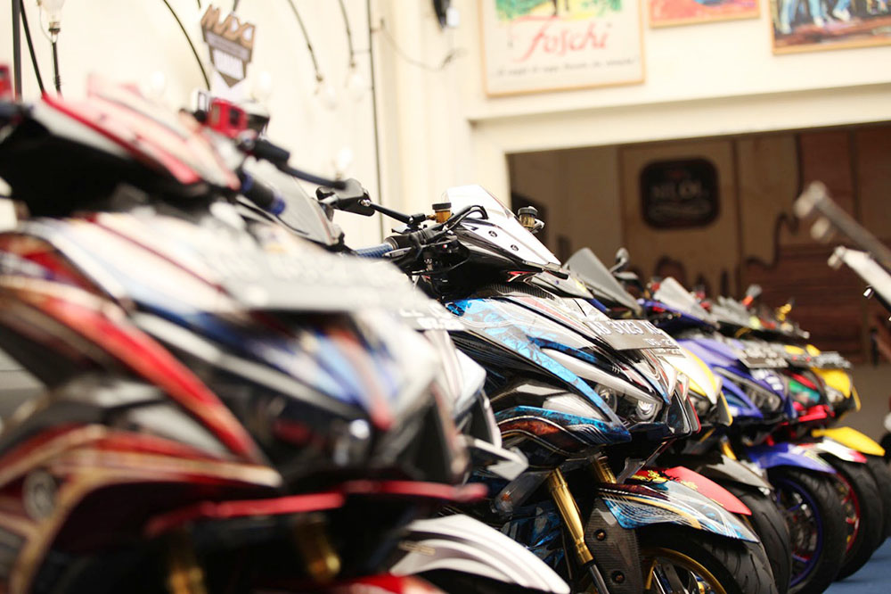 Modifikasi Aerox di CustoMAXI 2018 Yogyakarta