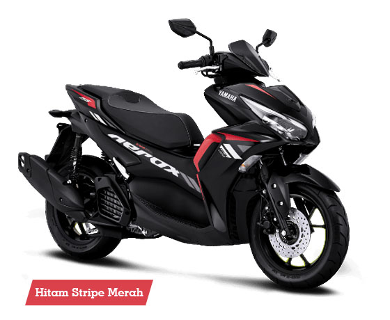 Warna Aerox 155 Connected STD Hitam Stripe Merah